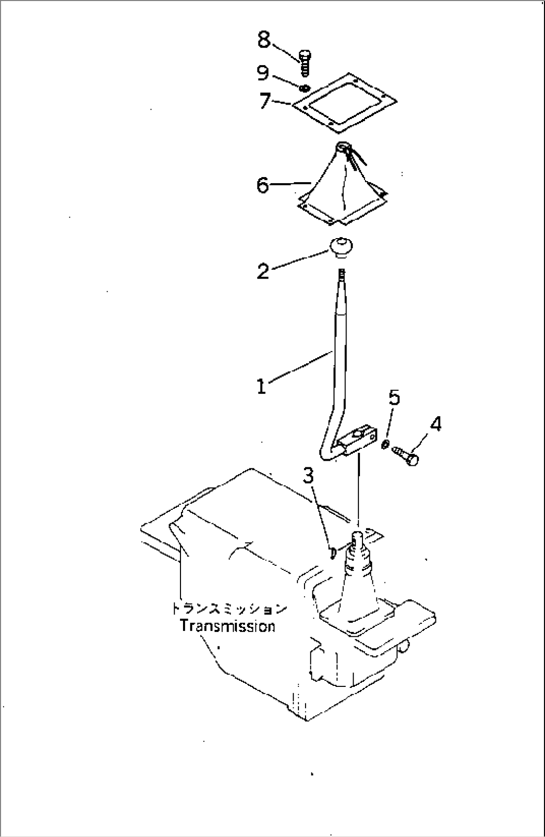 TRANSMISSION CONTROL LEVER (FOR 3RD GEAR SHIFT TRANSMISSION)