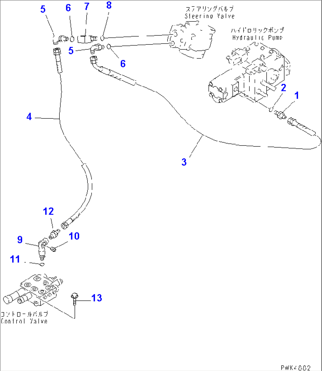 HYDRAULIC PIPING (DELIVERY LINE) (FOR BUCKET POSITIONER)(#11896-)