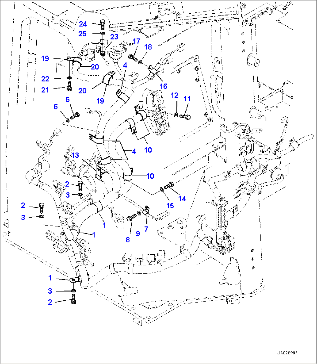 Cab, Dashboard Wiring Harness Mounting (1/2) (#40001-)