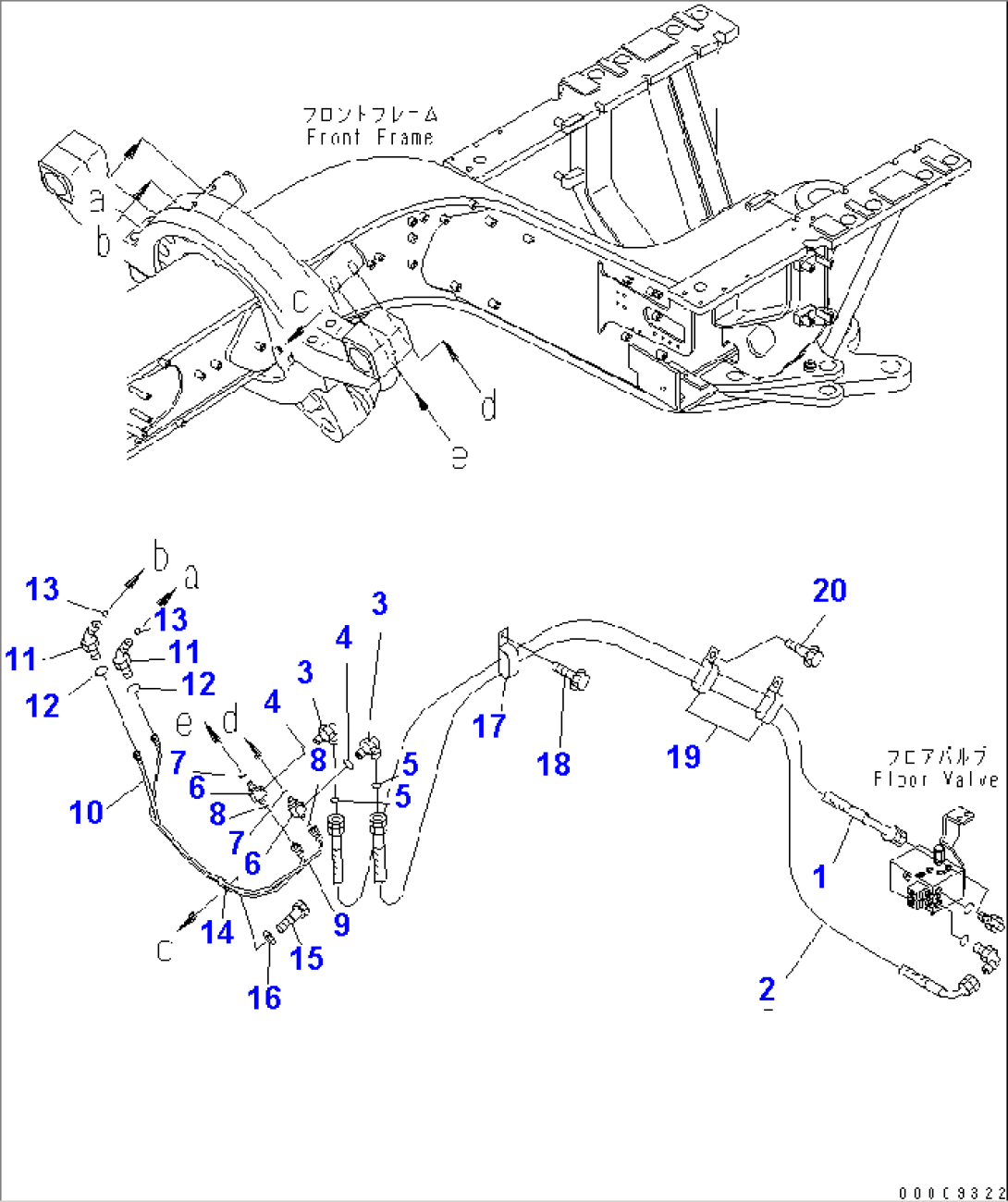 HYDRAULIC PIPING (BANK CYLINDER LINE)(#51001-)