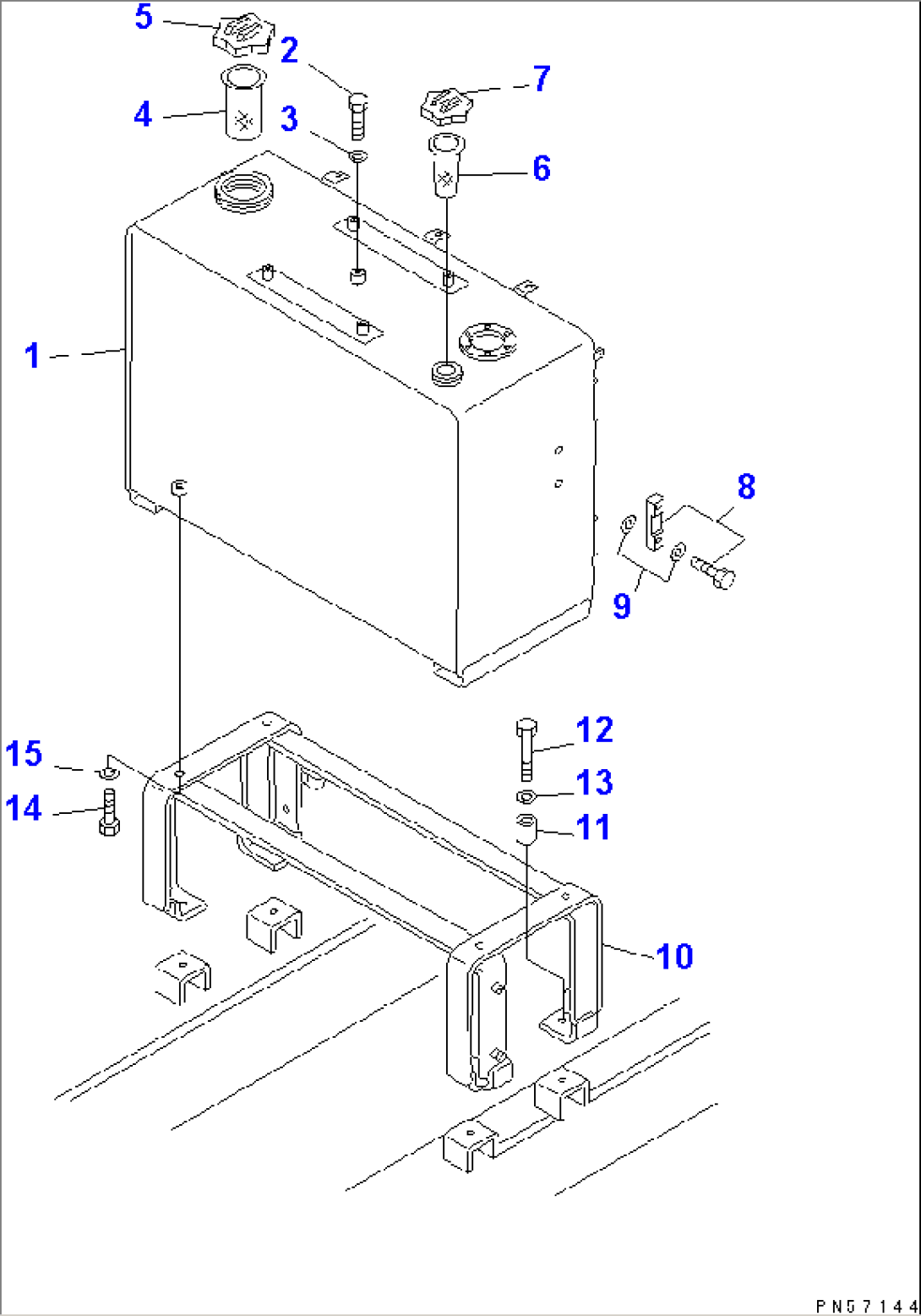 FUEL AND HYDRAULIC TANK (WITH AIR CONDITIONER)(#3322-)