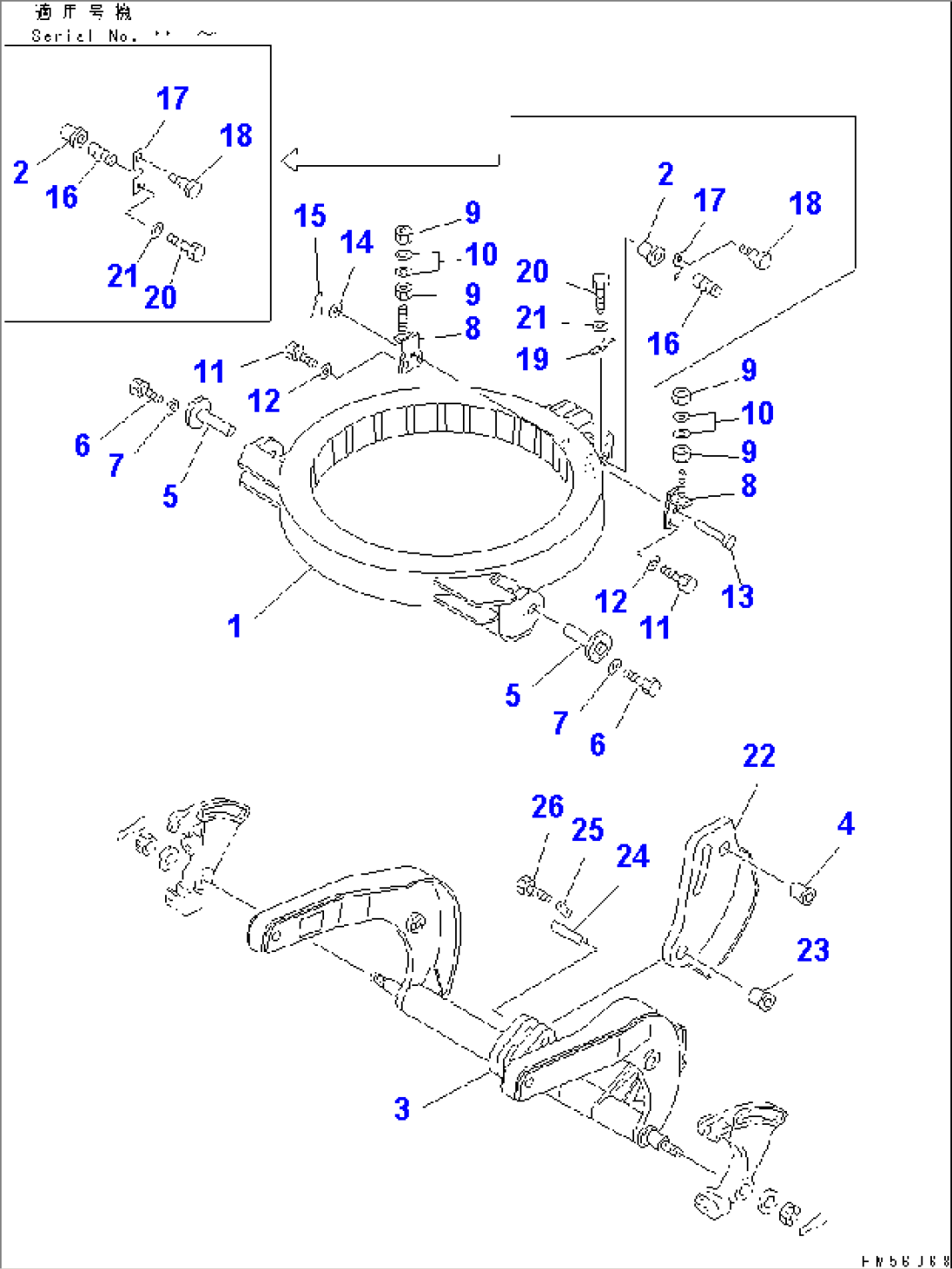 CIRCLE SUPPORT (WITH SHOCK RELEASE BLADE) (1/2)(#2001-)