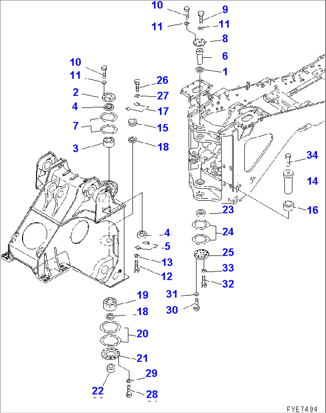 HINGE PIN (FOR FRONT AND REAR FRAME CONNECTING)(#70001-70001)