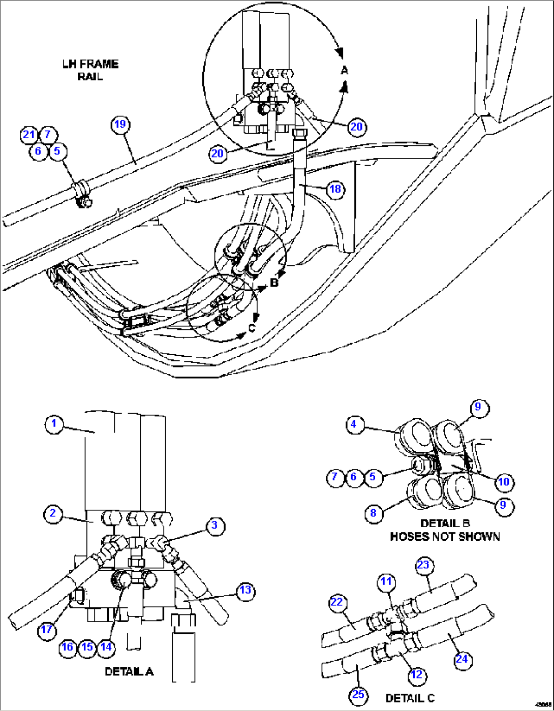 AUTOMATIC LUBRICATION - LH FRAME RAIL PIPING
