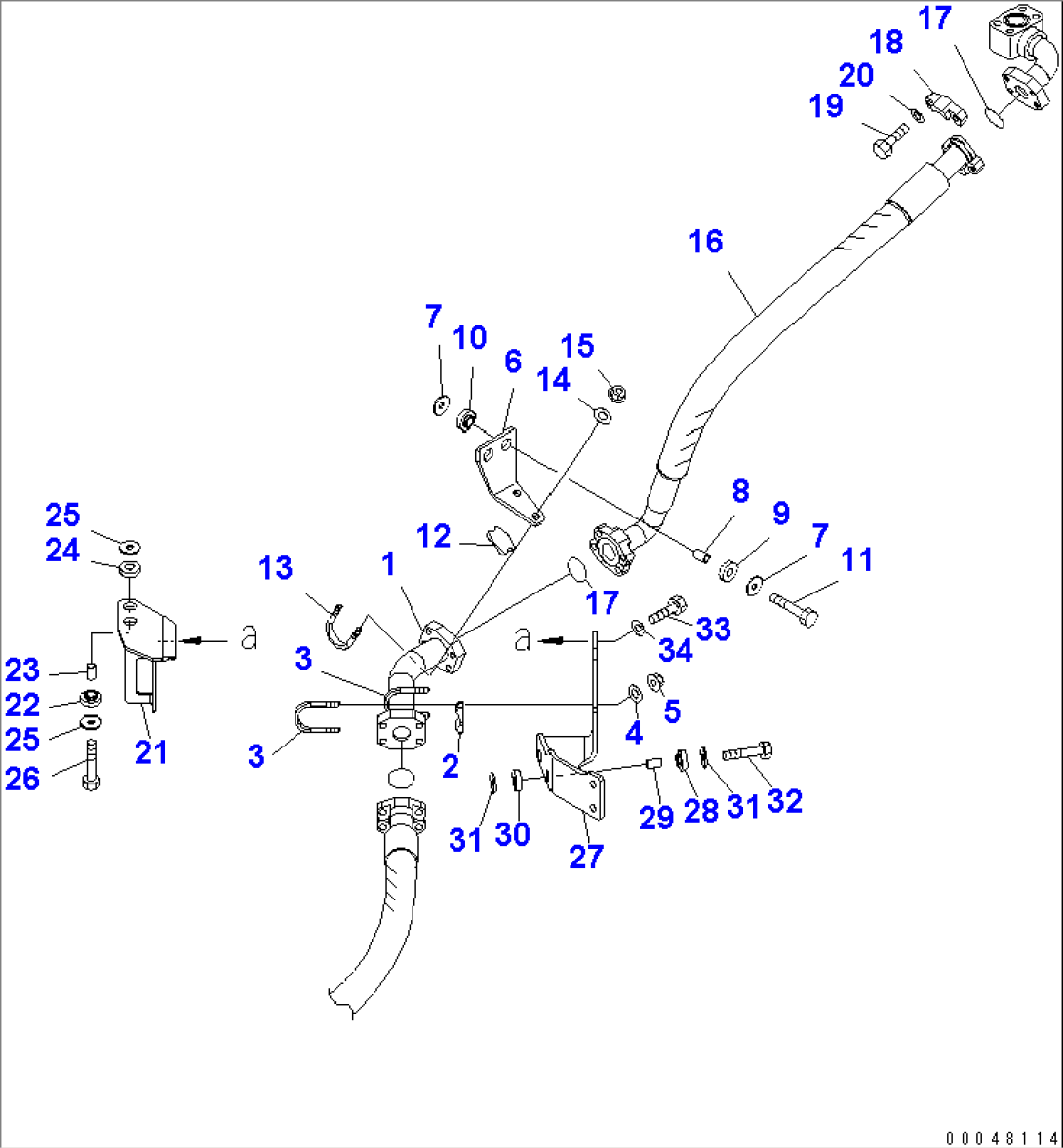 HYDRAULIC PIPING (RETURN LINE AND CONTROLLER SUPPORT)(#55001-)