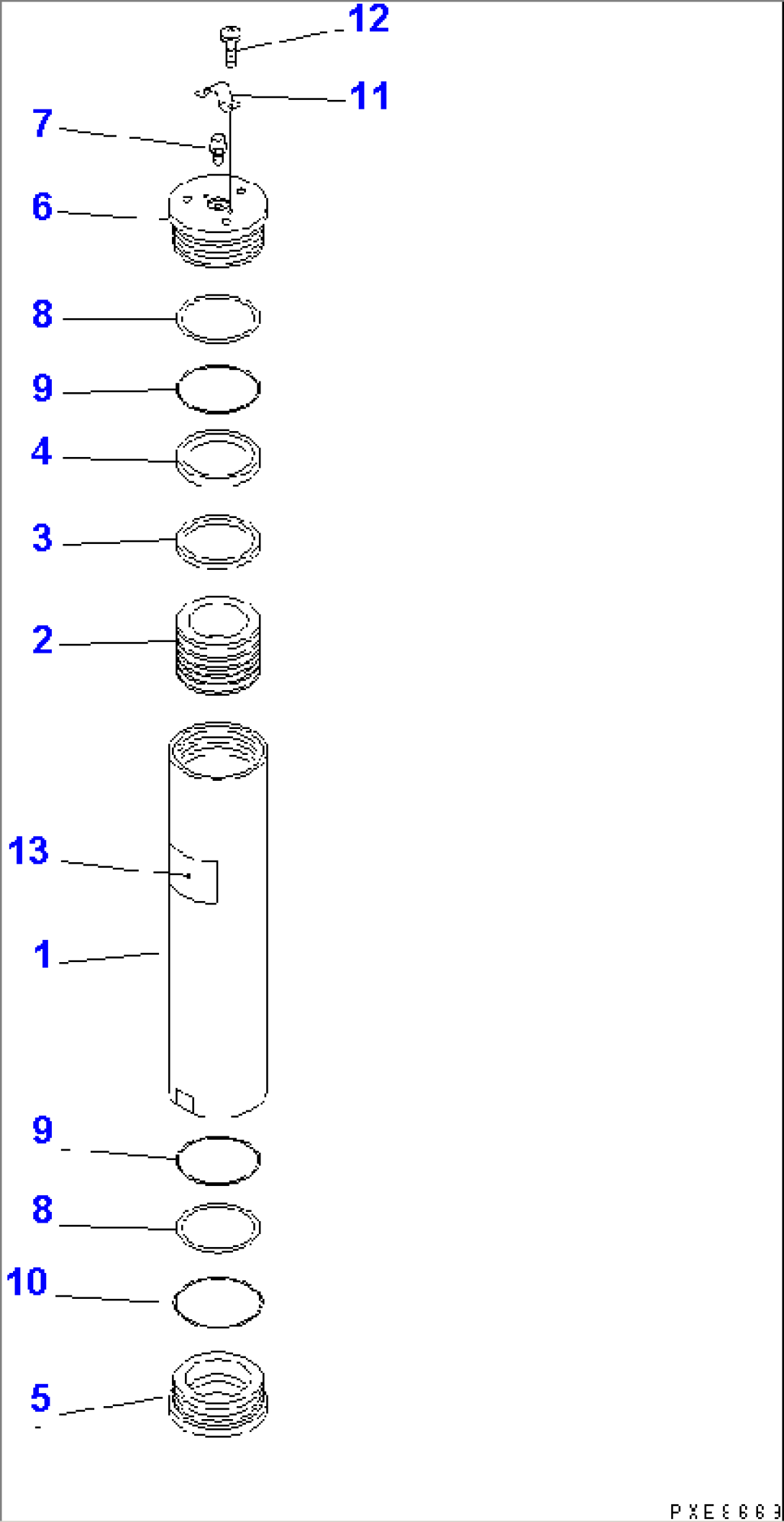ACCUMULATOR (E.C.S.S. CONTROL) (INNER PARTS)(#54001-55000)