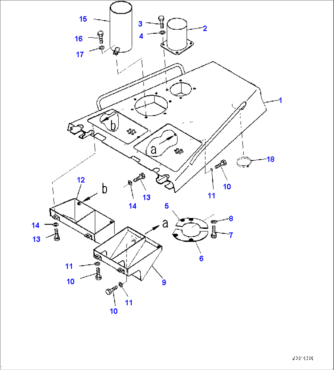 Engine Hood and Side Cover Group, Hood and Duct (#20003-)
