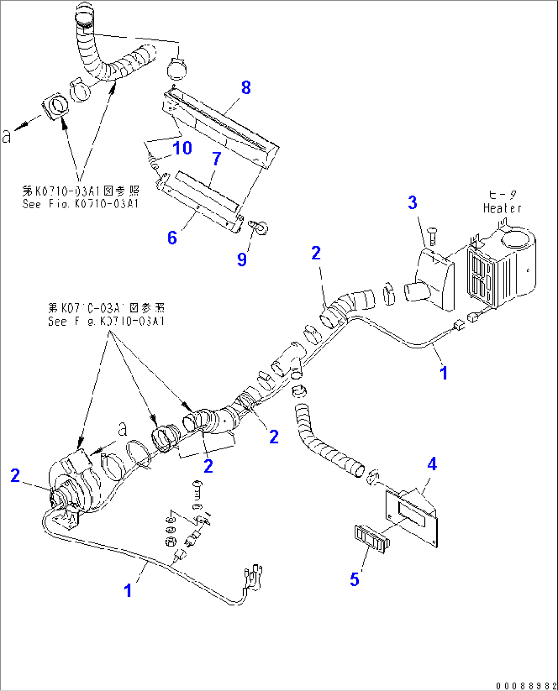 CAR HEATER AND DEFROSTER (2/3) (AIR HOSE AND WIRING)(#16144-)