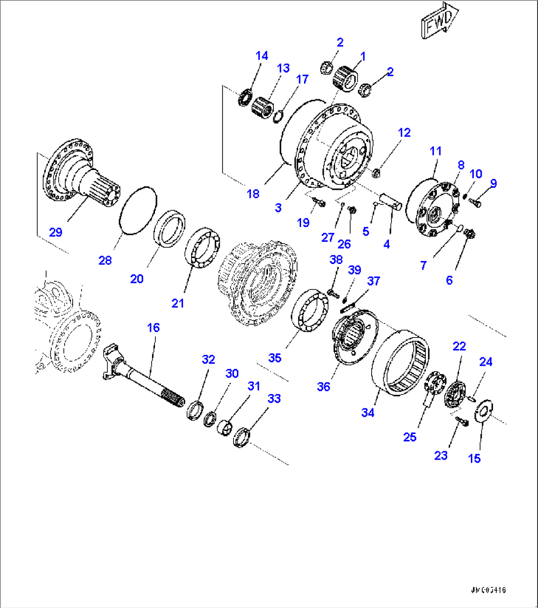 Front Final Drive and Brake, Final Drive R.H. (#2986-)
