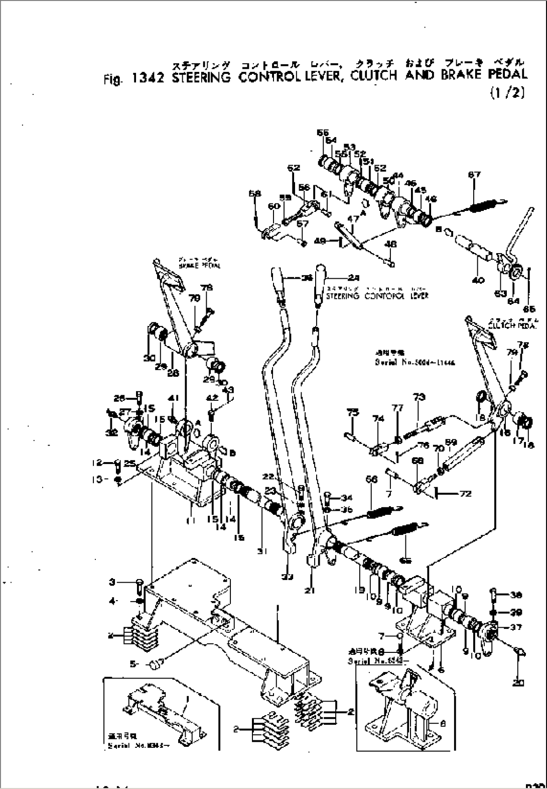 STEERING CONTROL LEVER¤ CLUTCH AND BRAKE PEDAL (1/2)