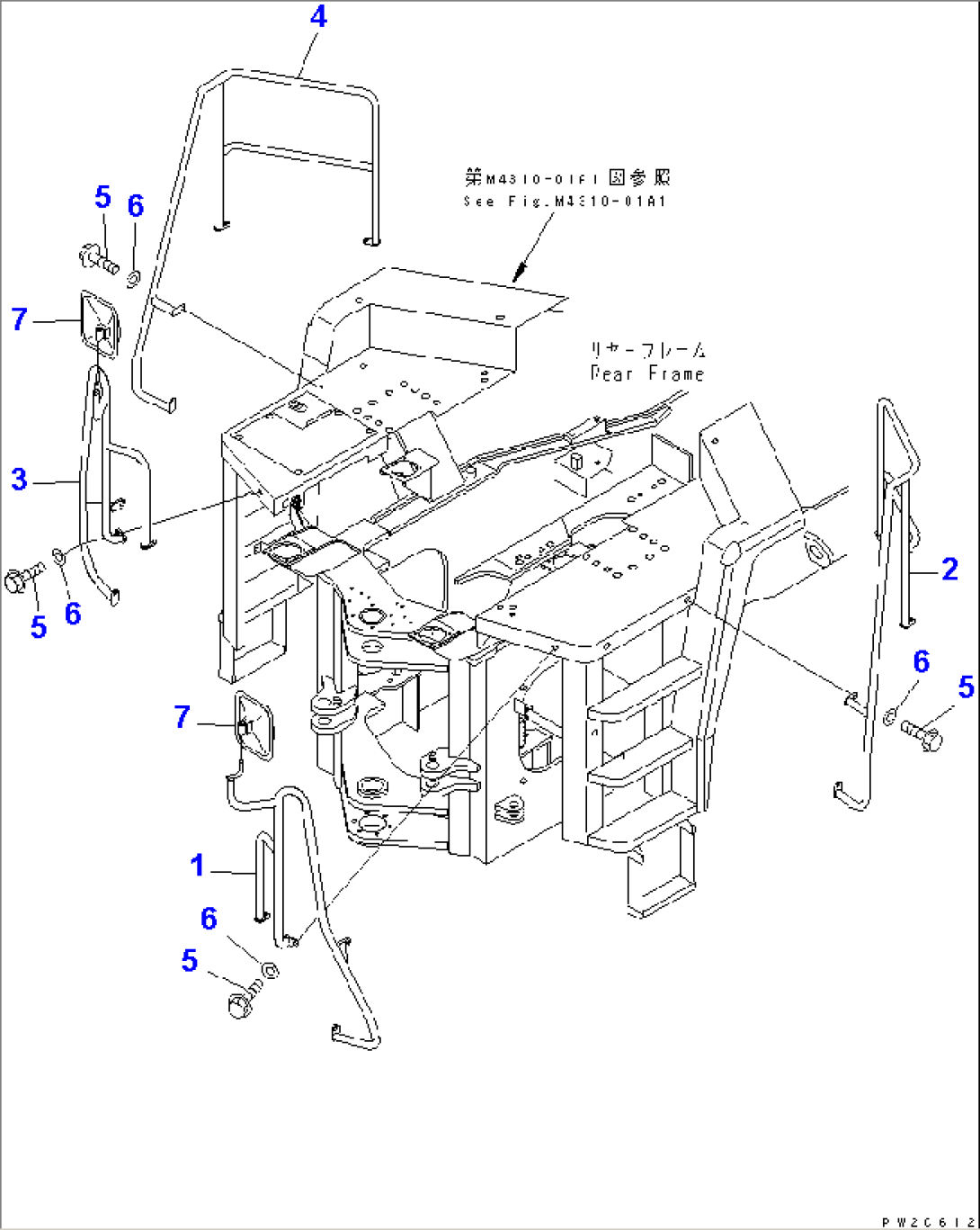 LADDER RAIL (WITHOUT CAB) (EXCEPT JAPAN)