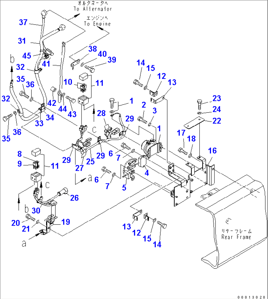 REAR HARNESS (2/4) (RELAY¤ FUSE AND SUB HARNESS) (FOR 90A ALTERNATOR) (FOR 2-PERSONS CAB)