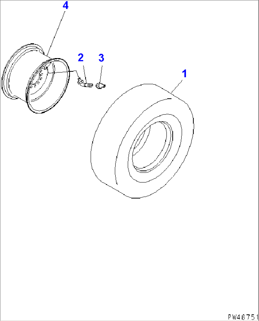 1-PIECE WHEEL AND TUBELESS TIRE(#60001-)