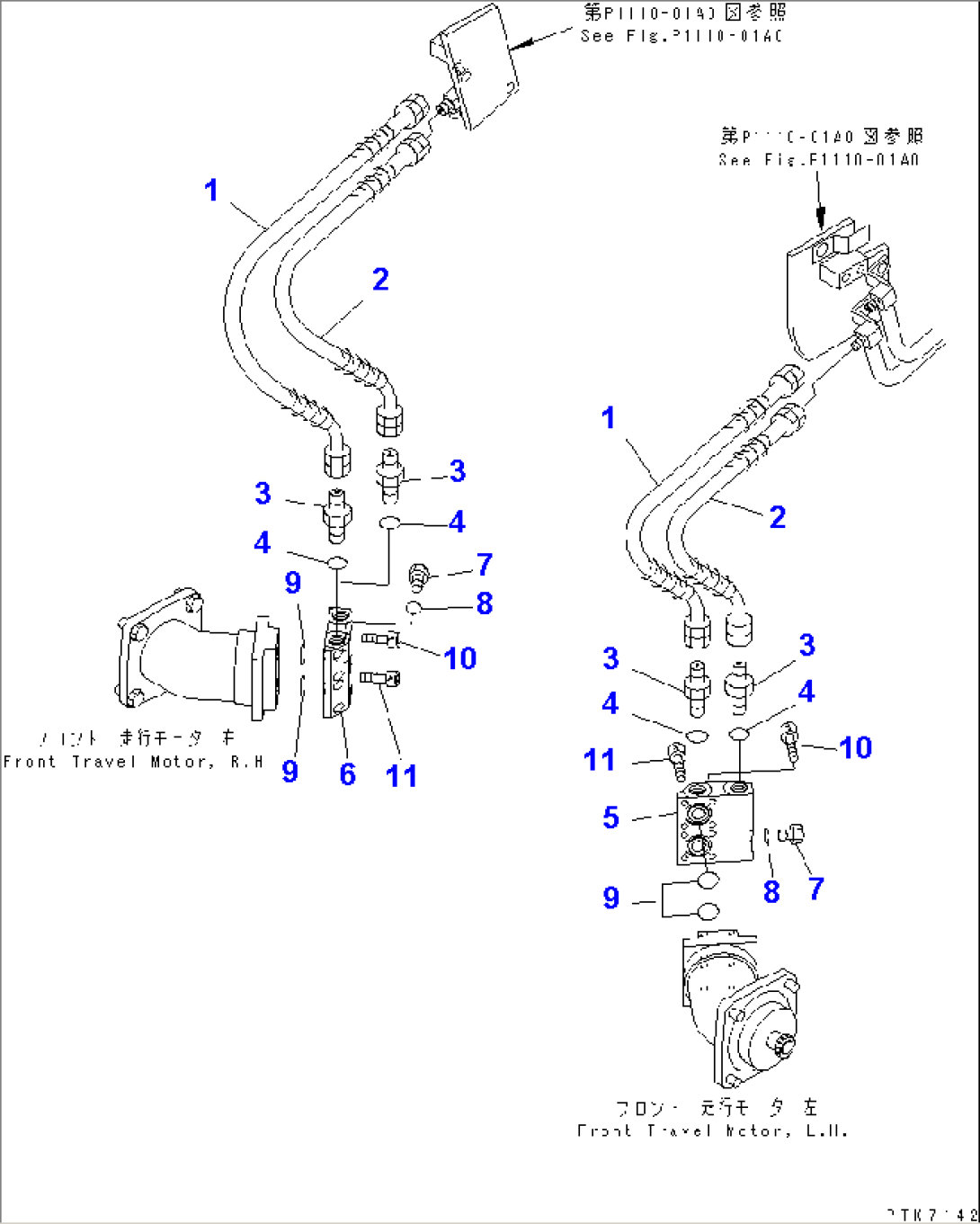 TRAVEL LINE (FRONT MOTOR LINE¤ OUTER)