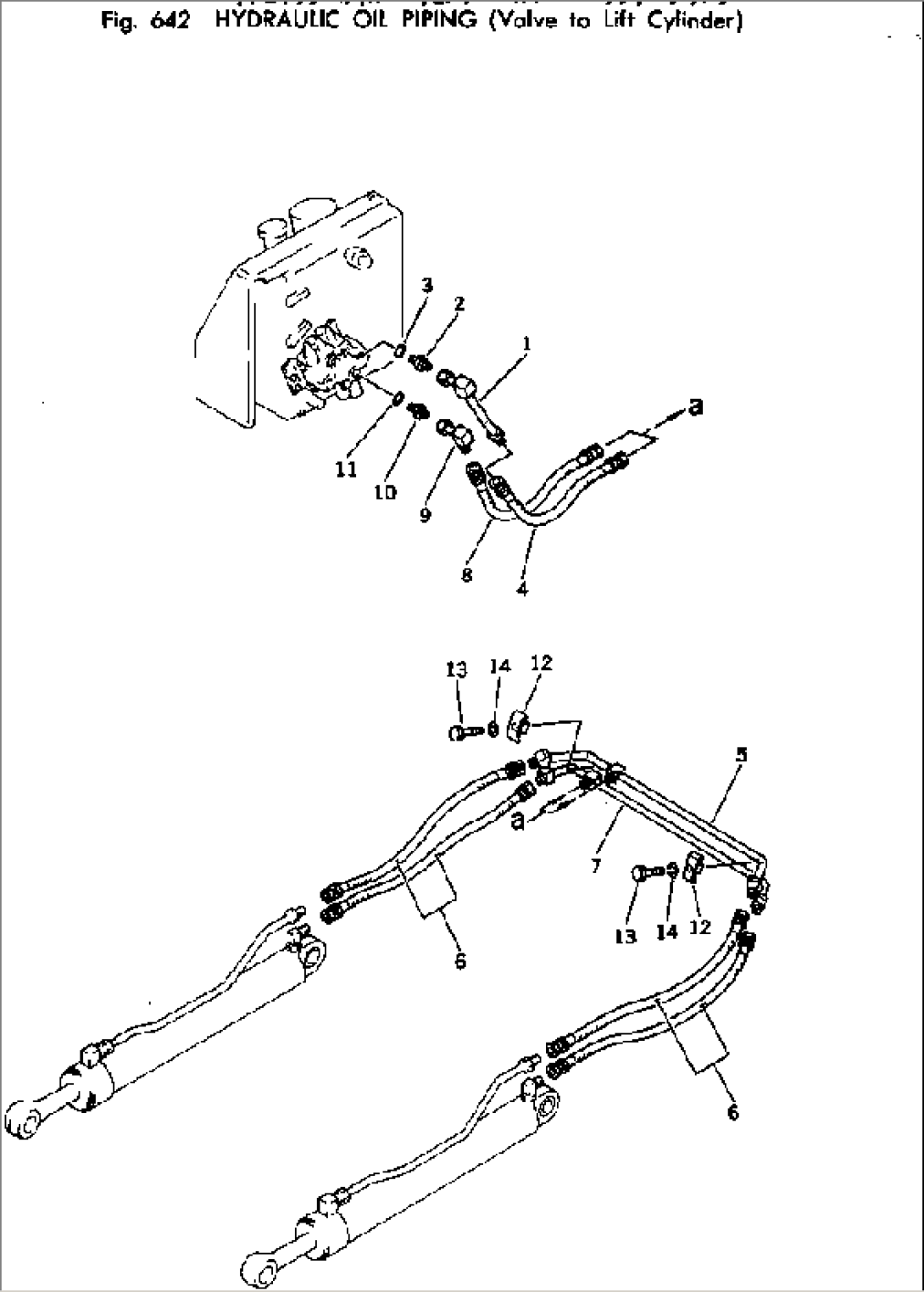 HYDRAULIC OIL PIPING (VALVE TO LIFT CYLINDER)