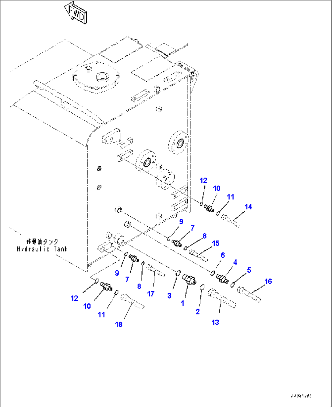 Hydraulic Tank, Drain Port (#70001-)