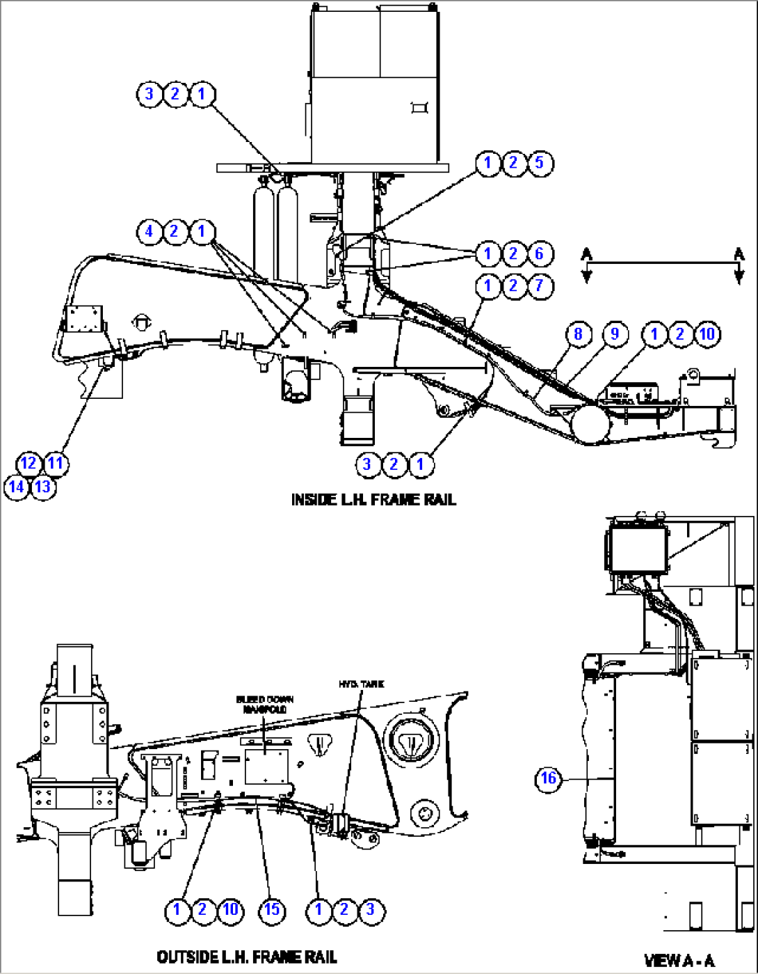 POWER CABLE ROUTING (L.H. FRAME RAIL)
