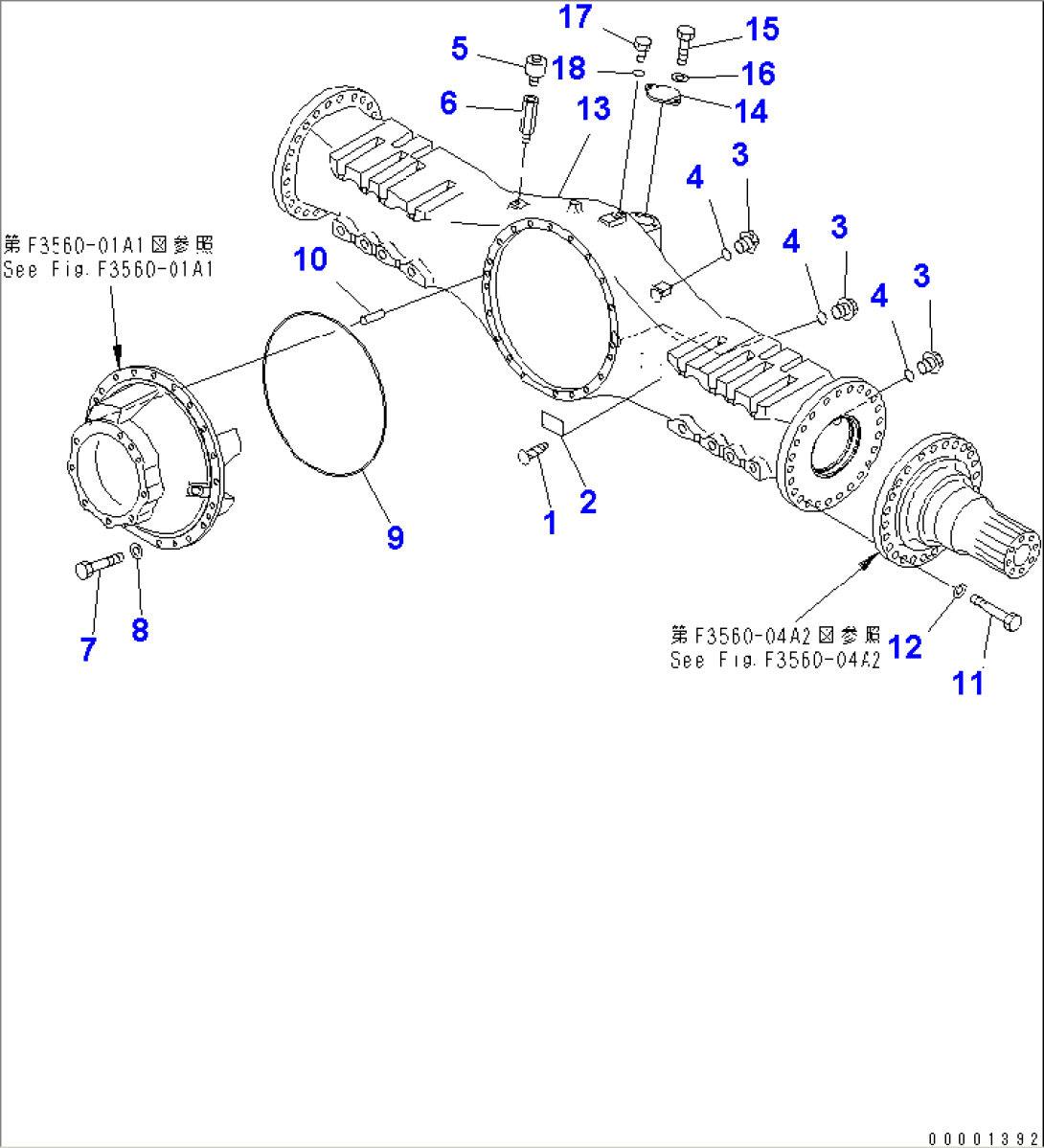 REAR AXLE (HOUSING AND RELATED PARTS) (LIMITED SLIP DIF.) (-40ßC SPEC.)