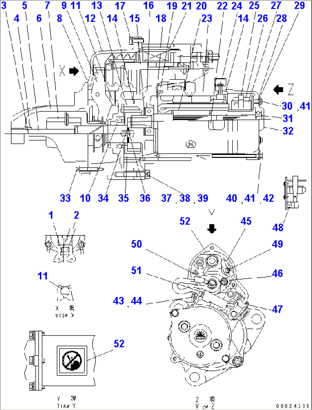 STARTER MOTOR (7.5KW) (INNER PARTS)(#26800815-)