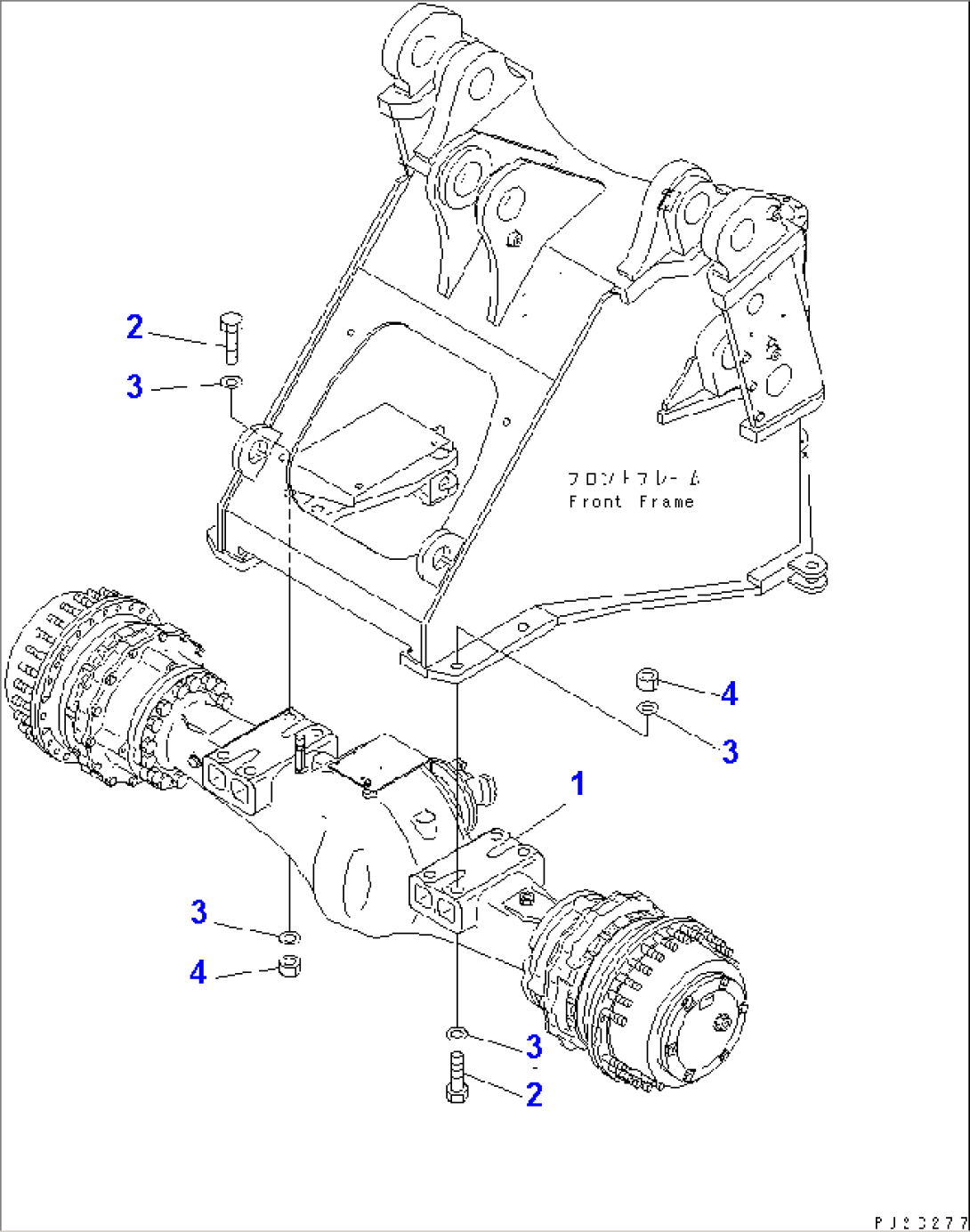 FRONT AXLE AND AXLE MOUNTING PARTS