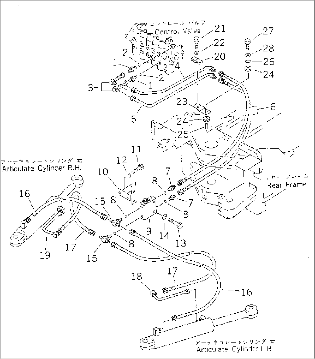 HYDRAULIC PIPING (ARTICULATE CYLINDER LINE)(#60050-)