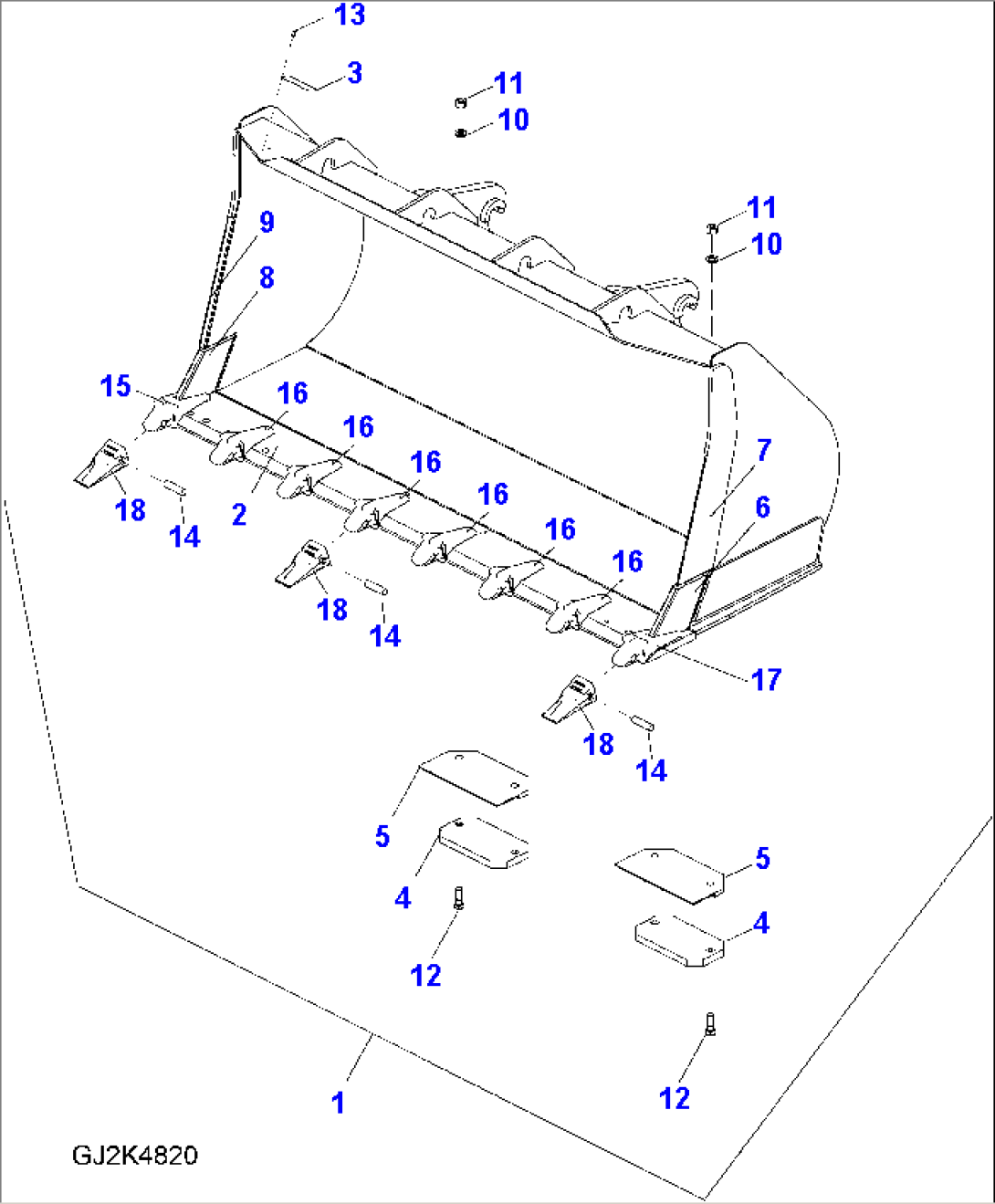BUCKET (2.1CBM) (WITH TEETH) (TYPE QC-A)