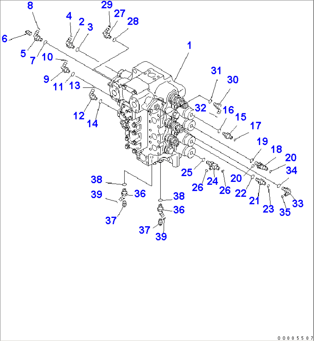 MAIN VALVE (4-SPOOL VALVE) (JOINT PARTS)