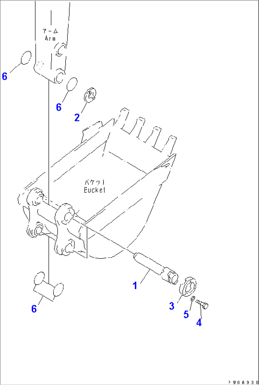 BUCKET PIN (WITH ADJUST BUCKET CLEARANCE)