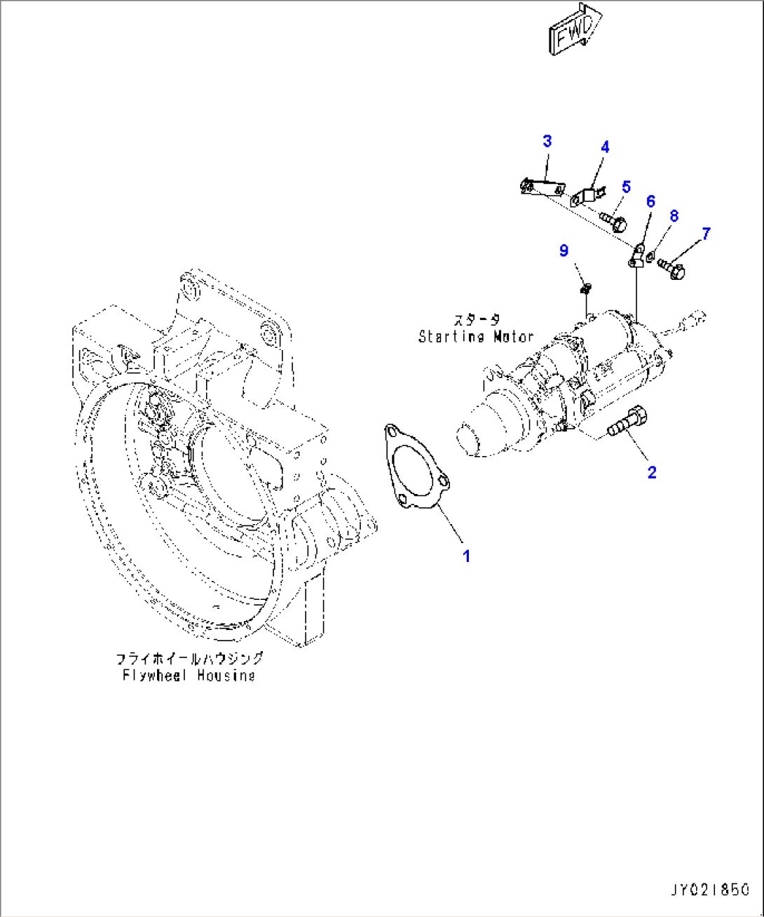 Starting Motor, Mounting (#567007-)