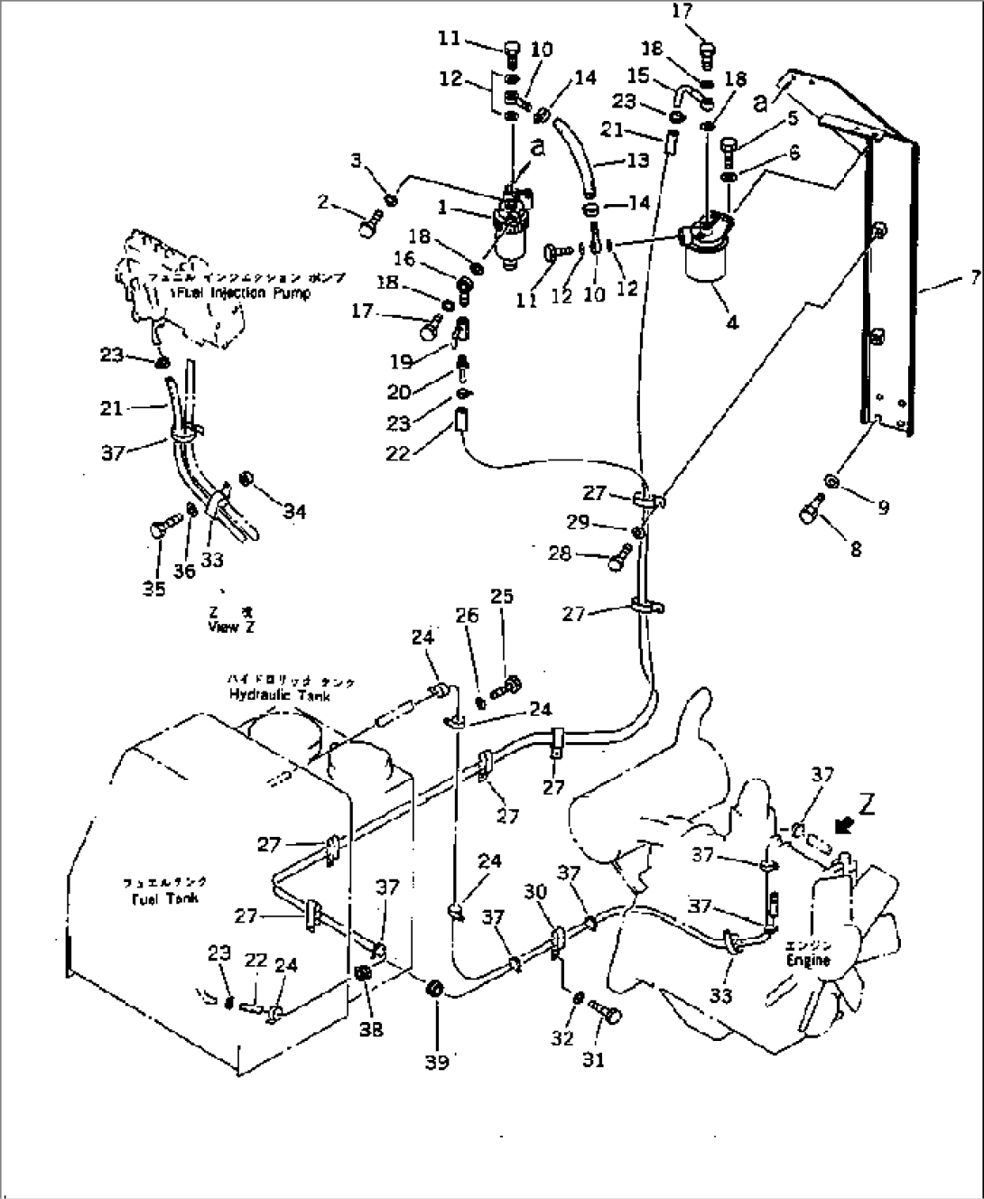 FUEL PIPING (POOR FUEL SPEC.) (FOR WRIST CONTROL) (WITH WATER SEPARATOR AND ADDITIONAL FILTER)