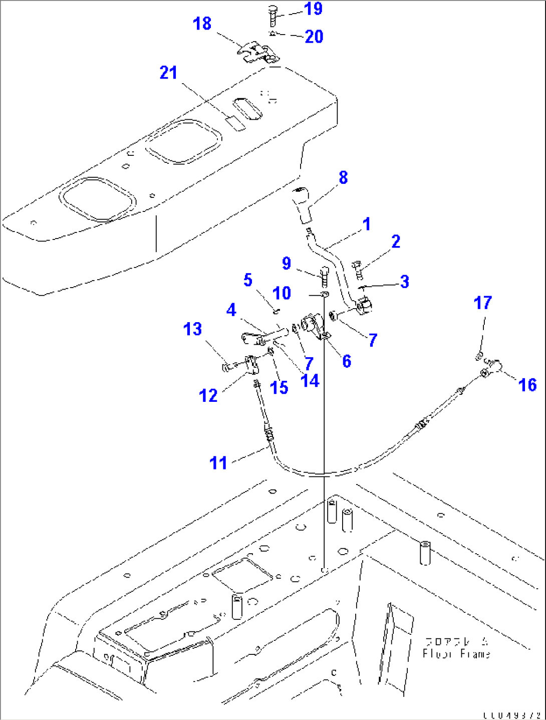 REAR WORK EQUIPMENT CONTROL (FREE DRUM CONTROL LEVER) (TOWING WINCH)