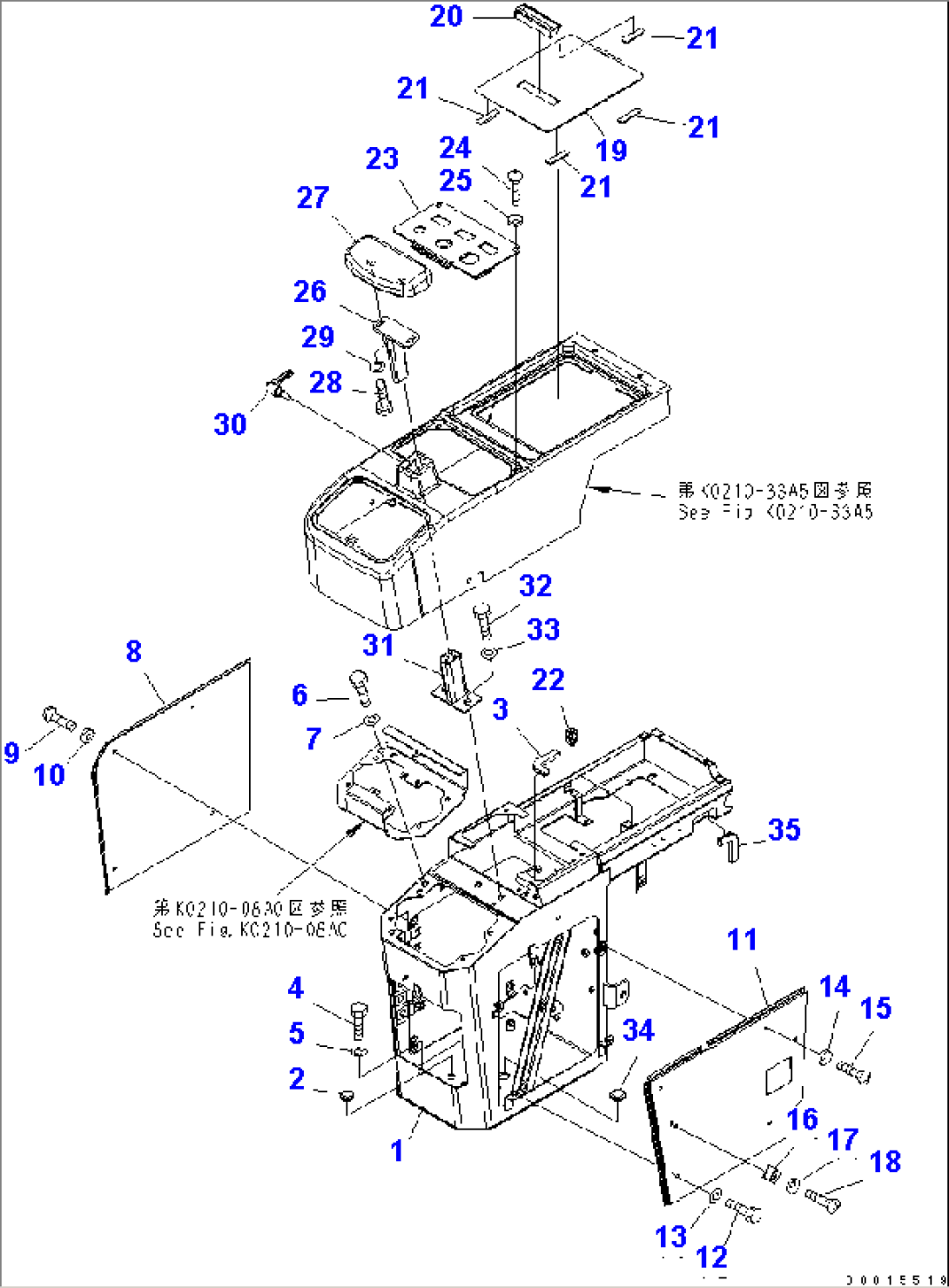 FLOOR (CONSOLE BOX) (R.H.) (EXCEPT JAPAN)