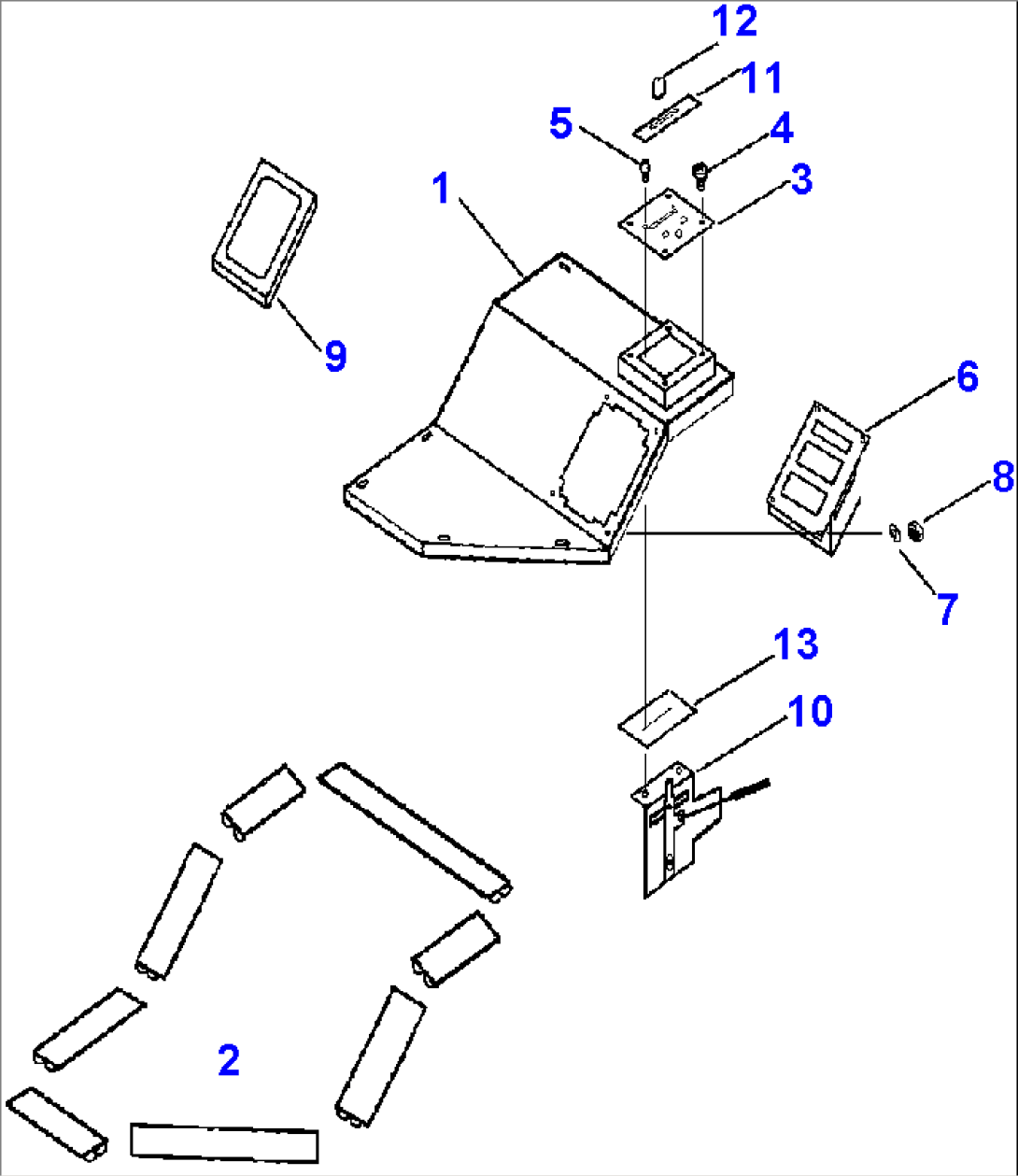 FIG NO. 5574 HEATER AND AIR CONDITIONING UNIT TOP COVER ASSEMBLY