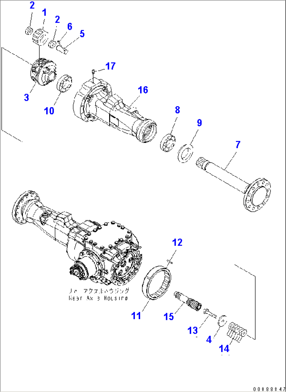 REAR AXLE (FINAL DRIVE AND HOUSING) (L.H.)(#75816-)