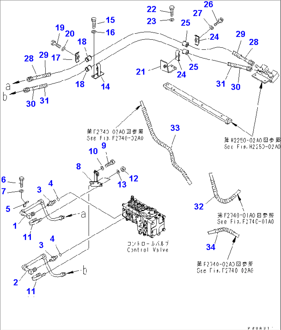 REAR CYLINDER LINE (PIPING) (FOR SEMI-U)