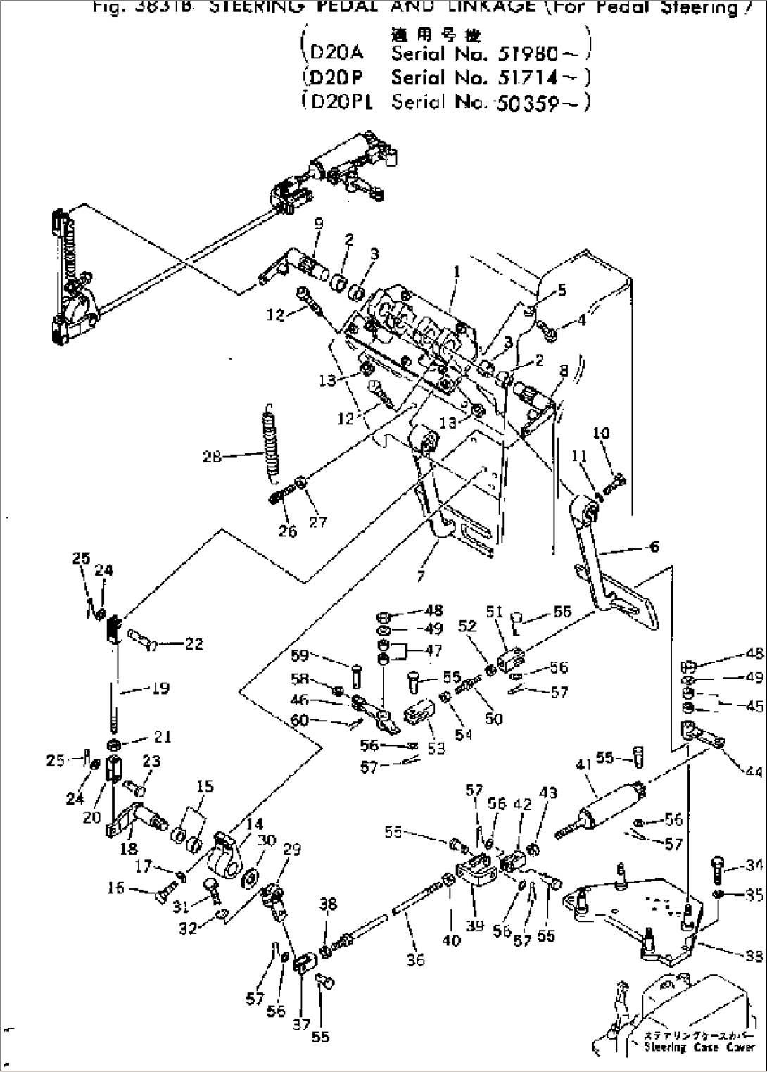 STEERING PEDAL AND LINKAGE (FOR PEDAL STEERING)(#51714-)