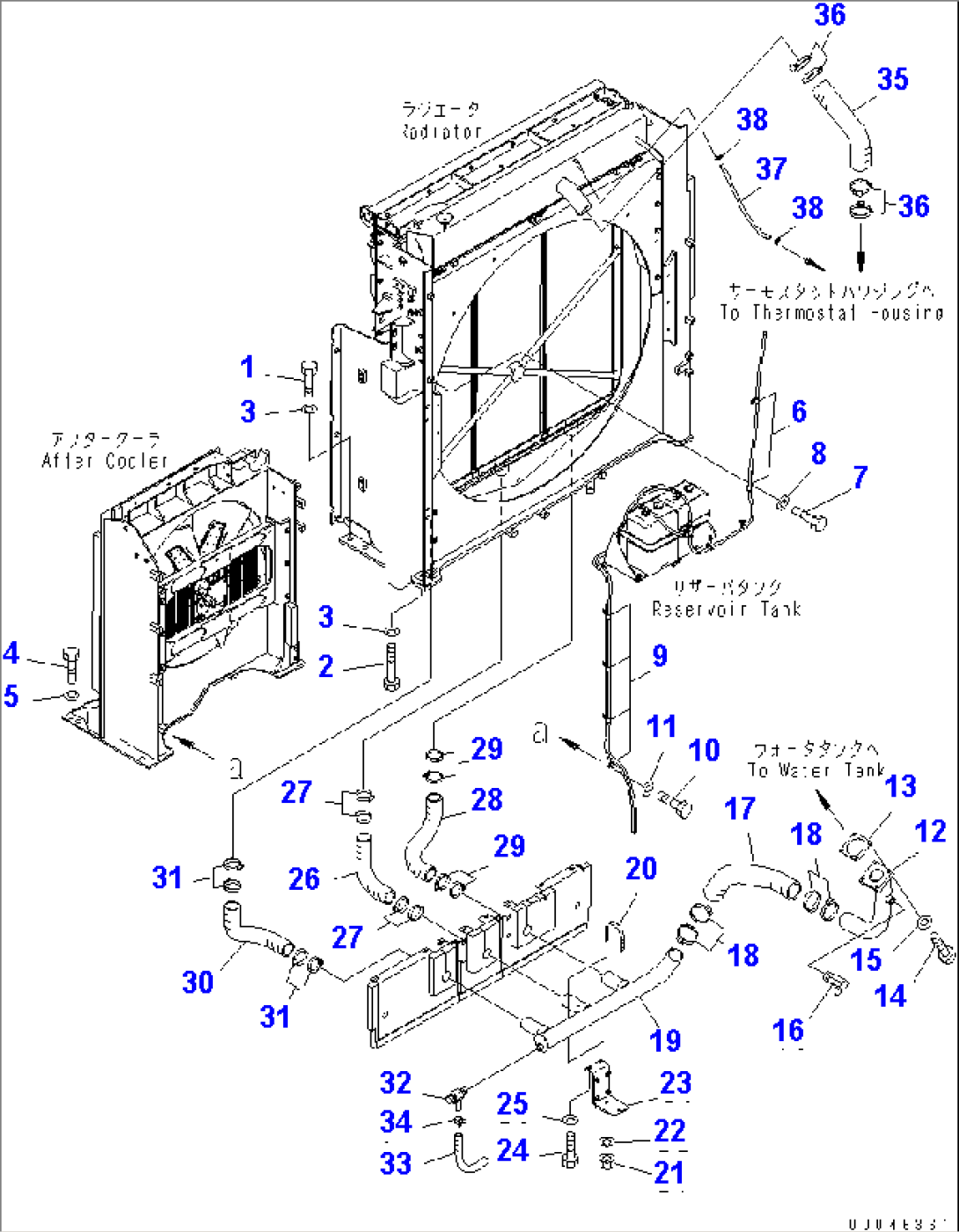 COOLING (MOUNT AND TANK PIPING)(#30001-)