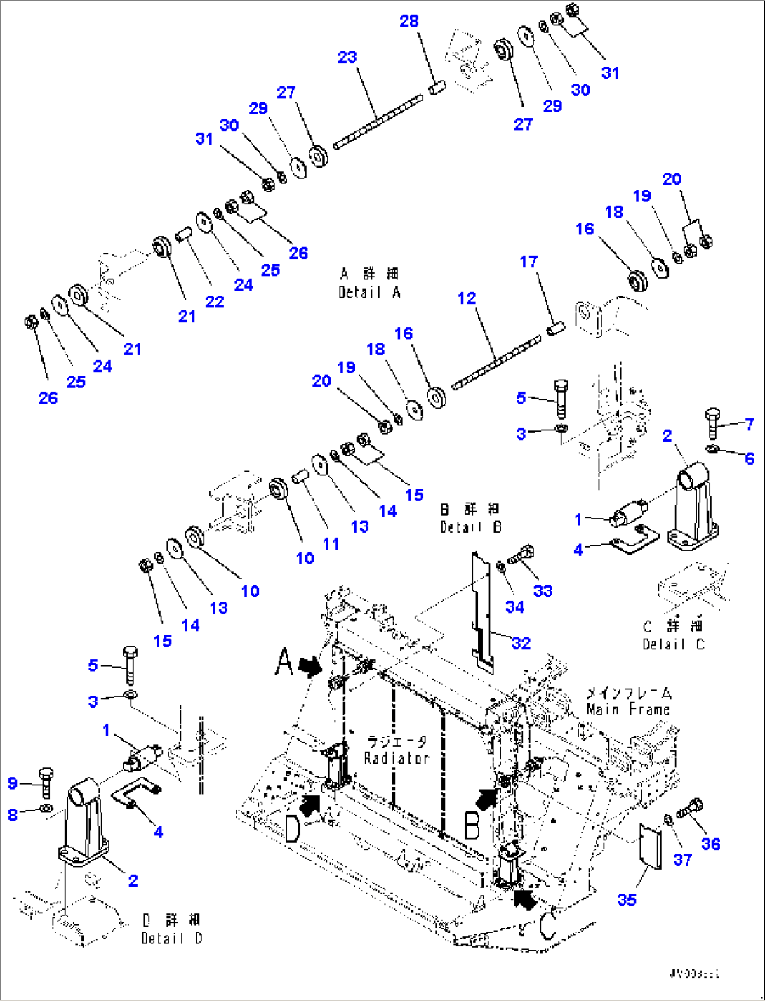 Radiator Group, Mounting (#50001-)
