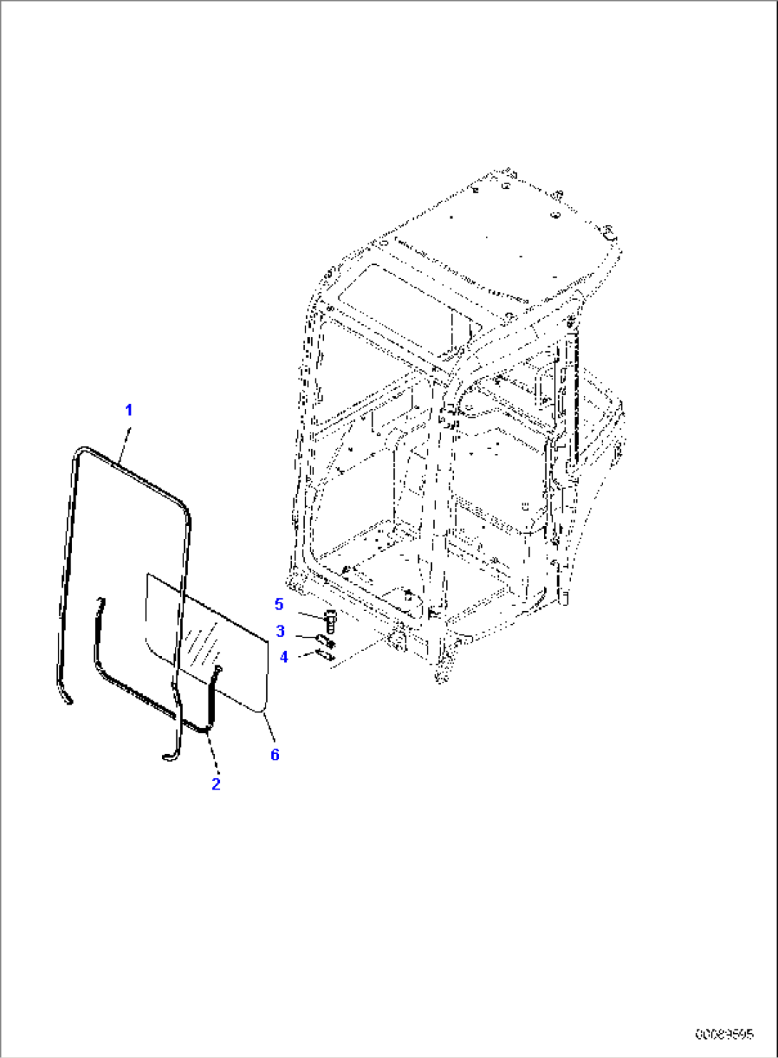 CAB, 1-ATTACHMENT, FRONT WINDOW