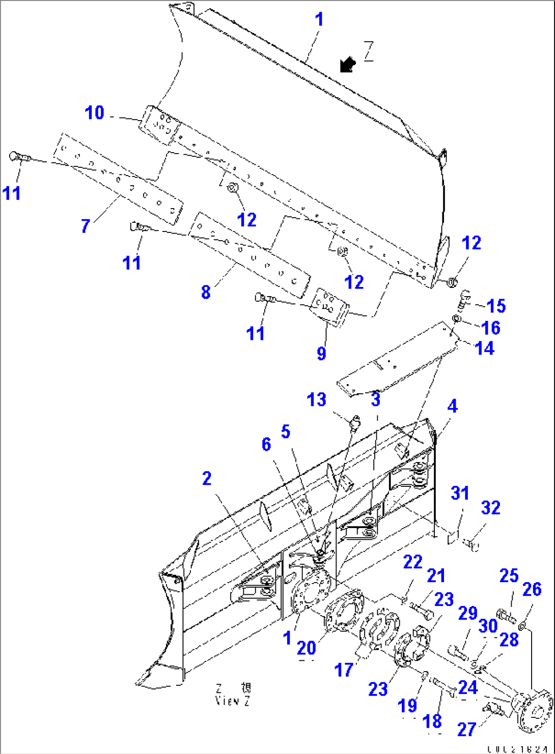 BLADE (POWER ANGLE POWER TILT DOZER)(#1182-)