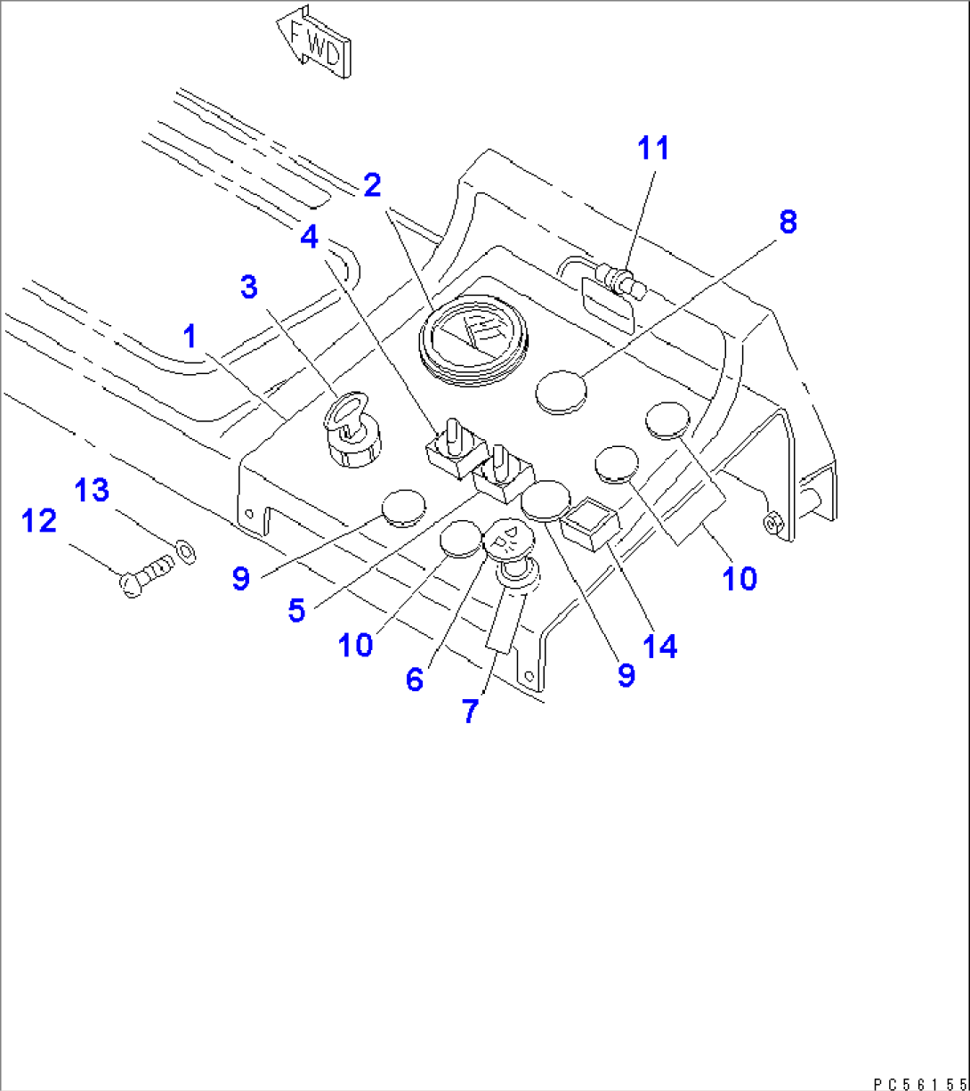 INSTRUMENT PANEL (WITH BEACON LAMP)(#1574-)