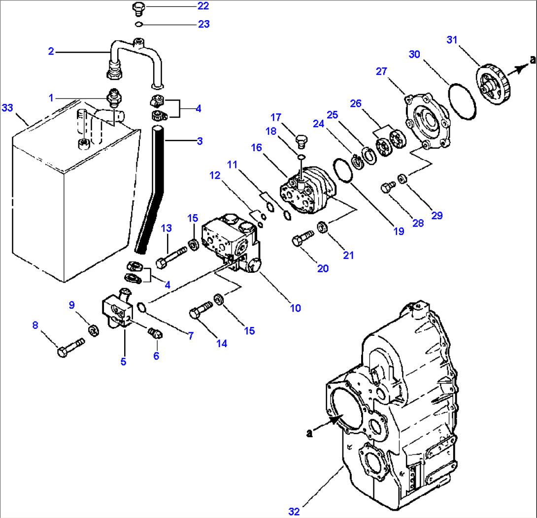 GROUND DRIVEN STEERING PIPING RESERVOIR TO GROUND DRIVEN STEERING PUMP
