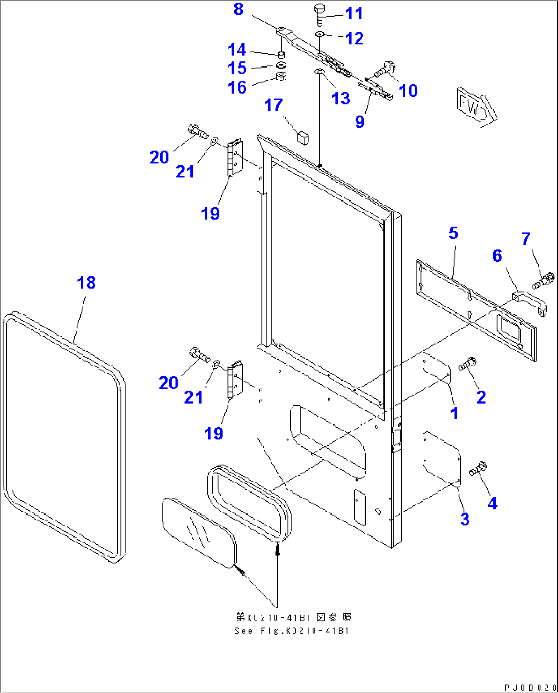 2-PERSONS CAB (DOOR RELATED PARTS R.H.)(#64001-)