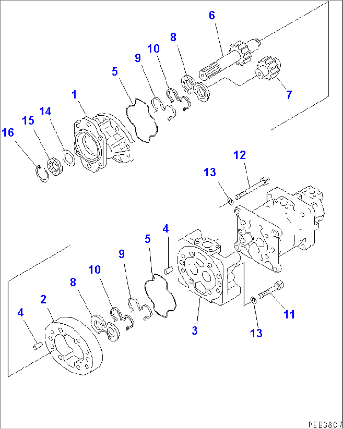 HYDRAULIC PUMP (1/3) (WORK EQUIPMENT)