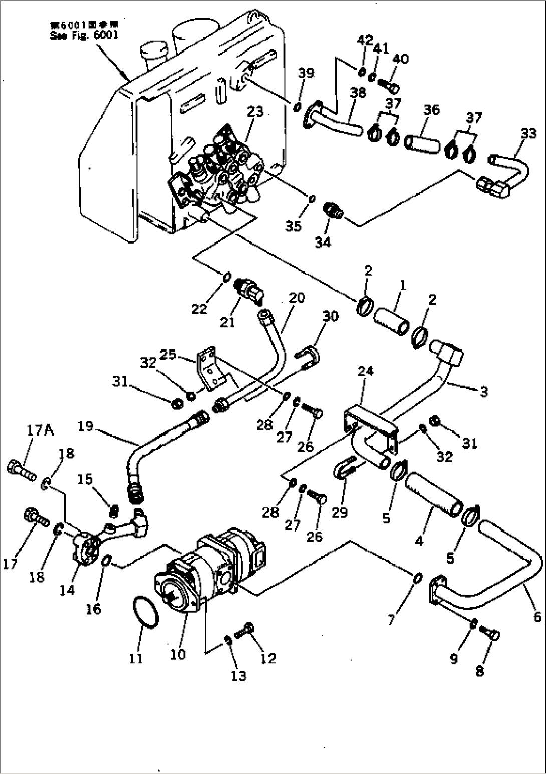 HYDRAULIC PIPING (TANK TO PUMP TO VALVE)