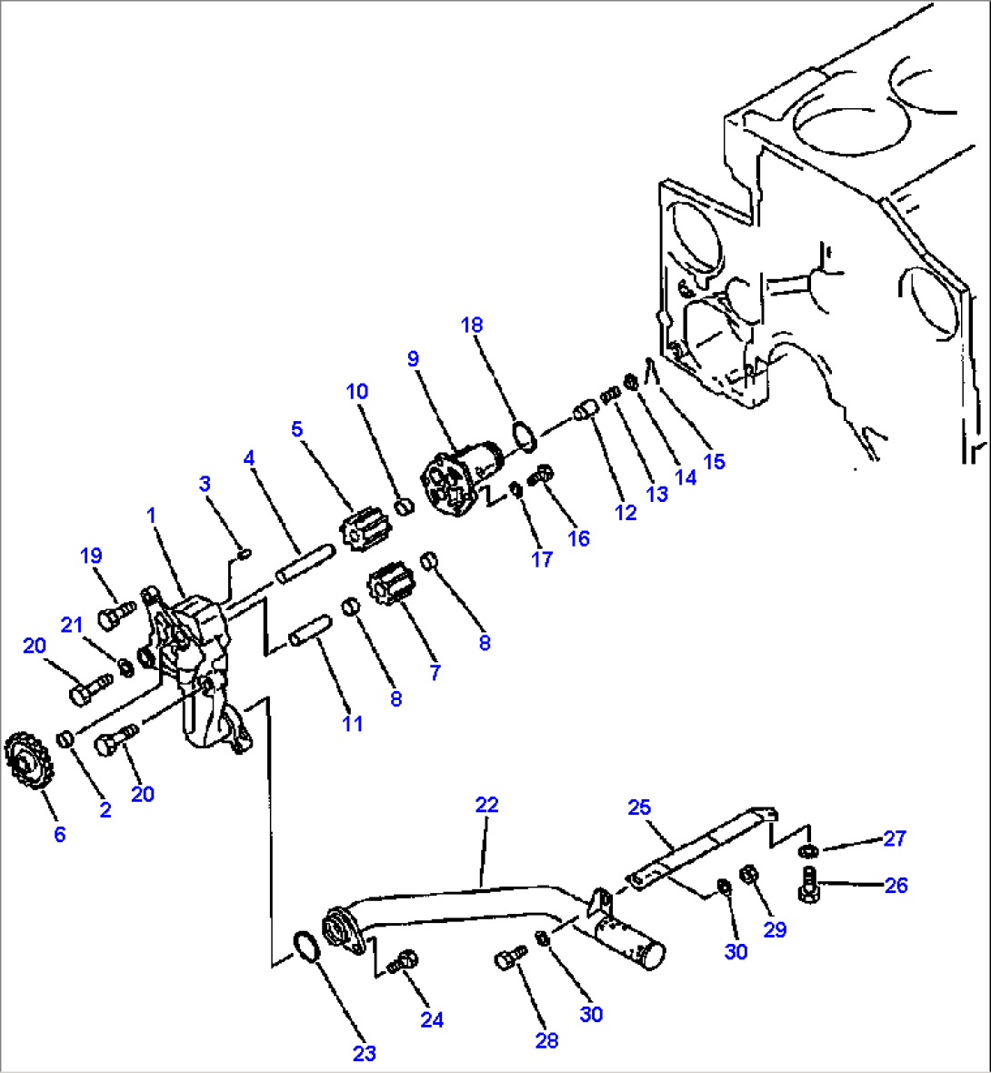 LUBRICATING OIL PUMP AND SUCTION PIPE