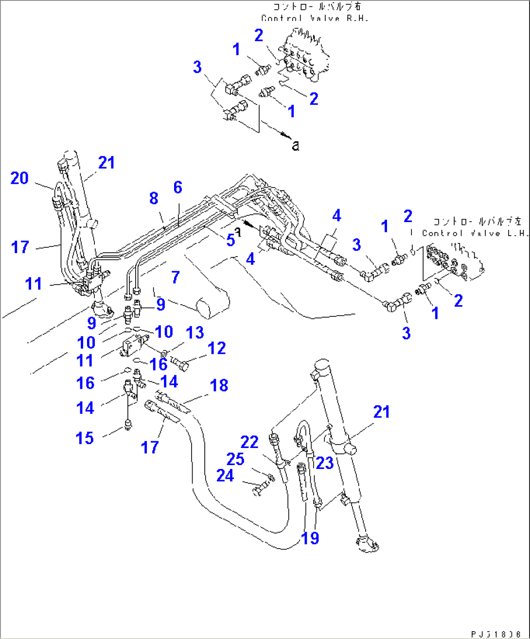 HYDRAULIC PIPING (BLADE LIFT CYLINDER LINE)(#6501-)