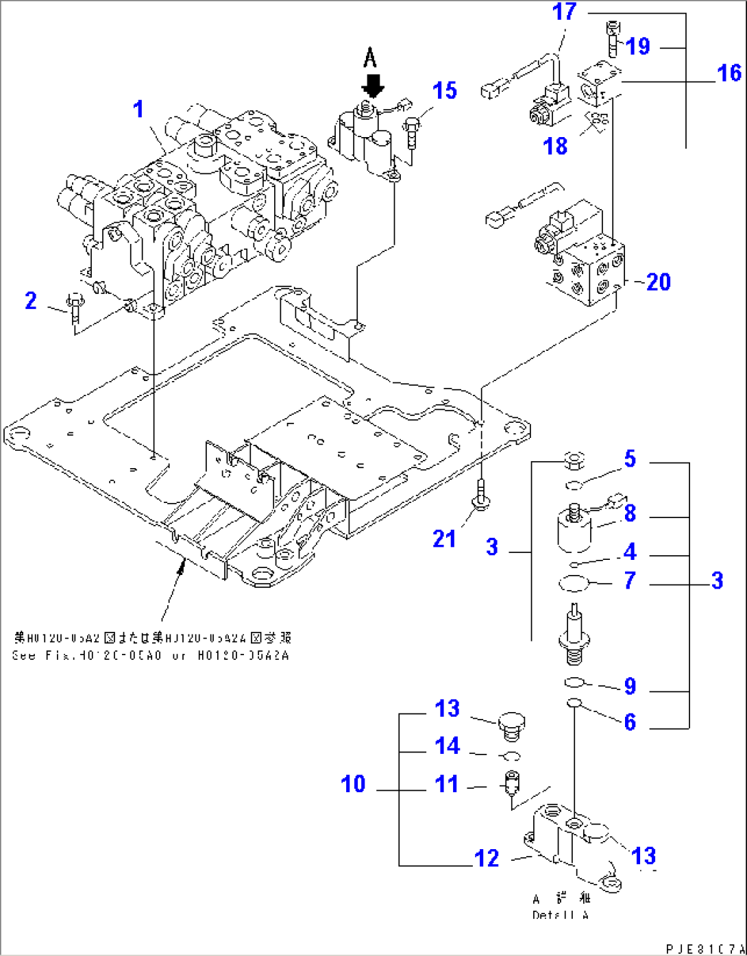 HYDRAULIC MAIN VALVE (MANUAL TILT JIB SPEC.)