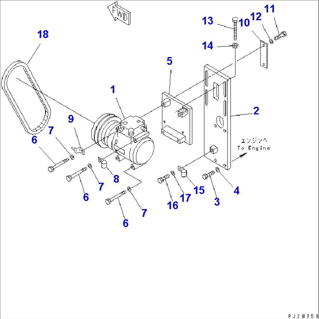 AIR CONDITIONER (1/7) (COMPRESSOR AND MOUNTING PARTS)