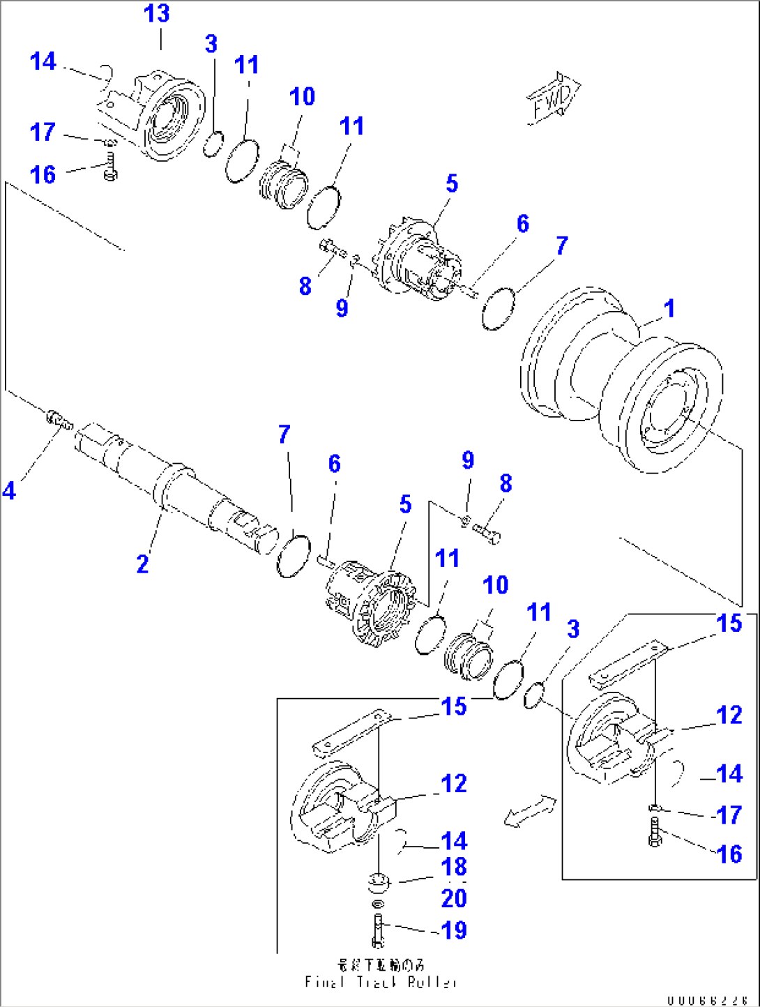 TRACK ROLLER (SINGLE) (L.H.) (COLD WEATHER (A) SPEC.)(#20001-)